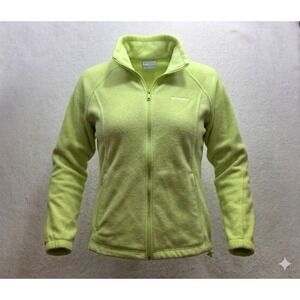 Columbia WL6439 Women's Lime Green Full Zip Fleece Jacket Coat. Size XL